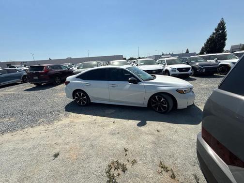 Platinum White Pearl 2025 Honda Civic Hybrid Sport Touring