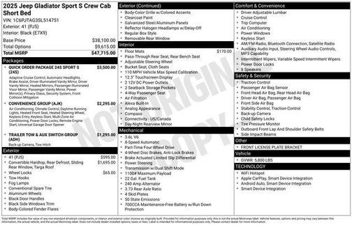 2025 Jeep Gladiator Sport S