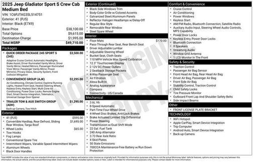 2025 Jeep Gladiator Sport S