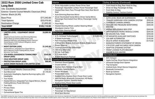 2022 RAM 3500 Limited Crew Cab 4x4 8' Box