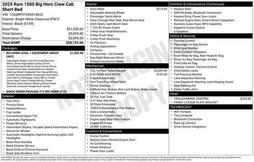 2025 RAM 1500 Big Horn/Lone Star