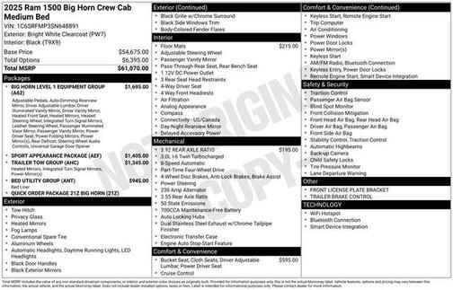 2025 RAM 1500 Big Horn/Lone Star