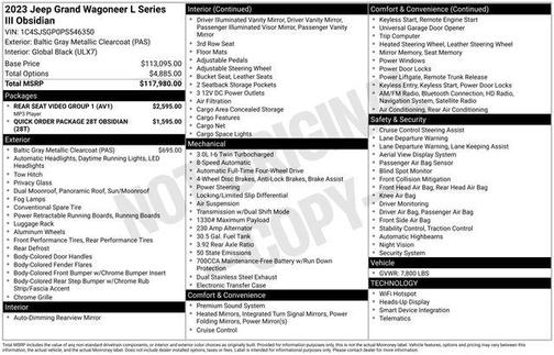 2023 Jeep Grand Wagoneer L Series III Obsidian 4x4