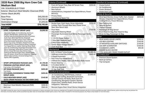 2020 RAM 2500 Big Horn Crew Cab 4X4 6'4' Box