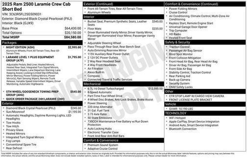 2025 RAM 2500 Laramie Crew Cab 4x4 6'4' Box