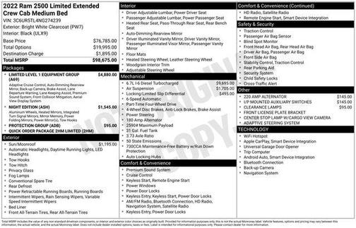 2022 RAM 2500 Limited Mega Cab 4x4 6'4' Box