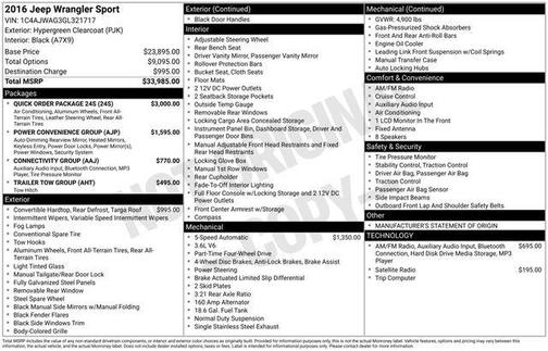 2016 Jeep Wrangler Sport