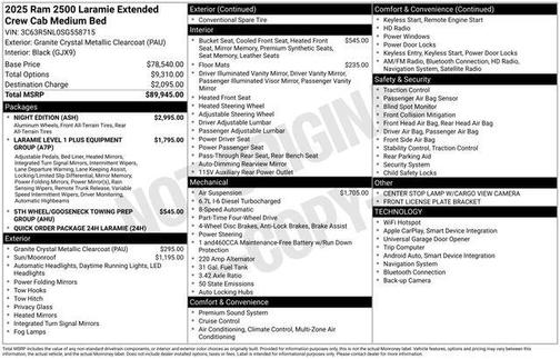 2025 RAM 2500 Laramie Crew Cab 4x4 6'4' Box
