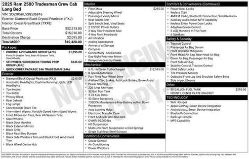 2025 RAM 2500 Tradesman Crew Cab 4x4 8' Box
