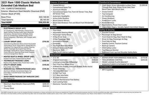 2021 RAM 1500 Classic Warlock Quad Cab 4x4 6'4' Box