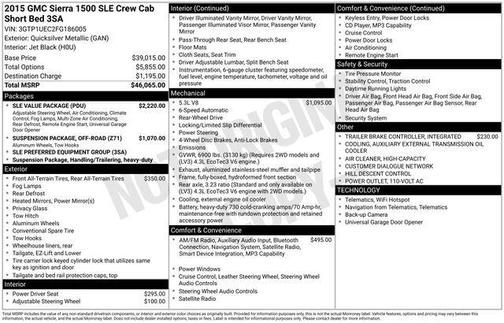 2015 GMC Sierra 1500 SLE