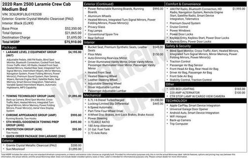 2020 RAM 2500 Laramie Crew Cab 4X4 6'4' Box