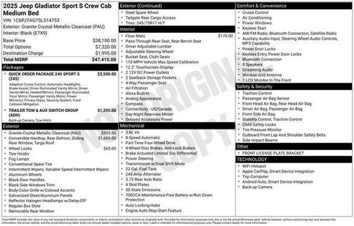 2025 Jeep Gladiator Sport S