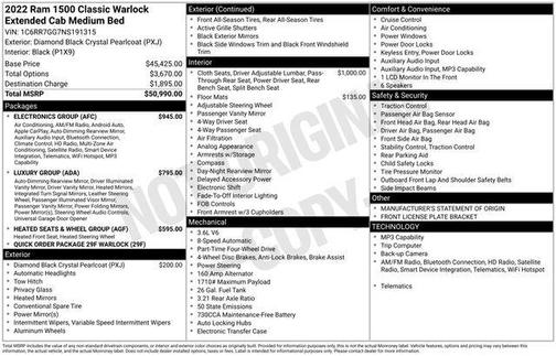 2022 RAM 1500 Classic Warlock Quad Cab 4x4 6'4' Box