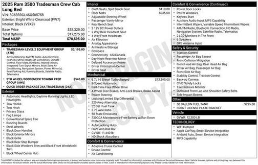 2025 RAM 3500 Tradesman Crew Cab 4x4 8' Box