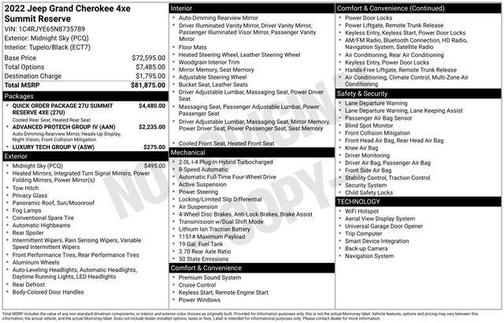 2022 Jeep Grand Cherokee 4xe Summit Reserve