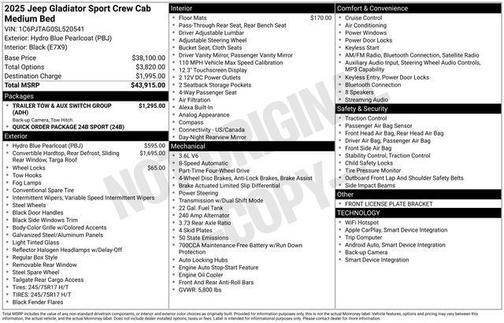 2025 Jeep Gladiator Sport