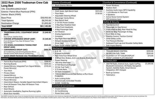 2022 RAM 2500 Tradesman Crew Cab 4x4 8' Box