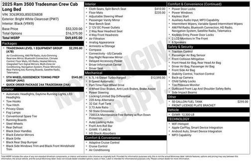 2025 RAM 3500 Tradesman Crew Cab 4x4 8' Box