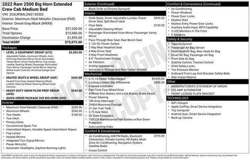 2022 RAM 2500 Big Horn Mega Cab 4x4 6'4'' Box