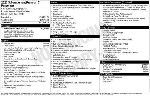 2022 Subaru Ascent Premium 7-Passenger