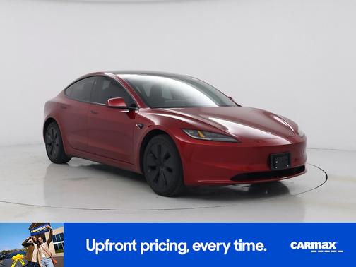 Red 2025 Tesla Model 3 Long Range