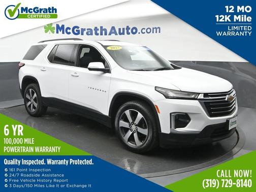 Summit White 2023 Chevrolet Traverse LT Leather