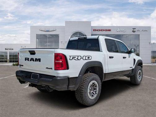 Bright White Clearcoat 2026 RAM 1500 RHO Crew Cab 4x4 5'7' Box