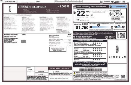 2019 Lincoln Nautilus Standard
