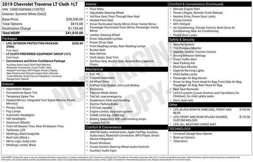 2019 Chevrolet Traverse LT Cloth
