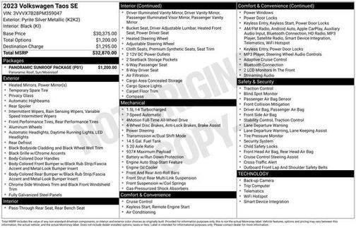 2023 Volkswagen Taos 1.5T SE
