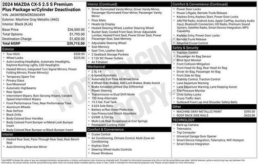 Machine Gray Metallic 2024 Mazda CX-5 Premium Plus