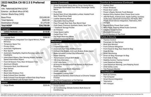 2023 Mazda CX-50 2.5 S Preferred Plus Package