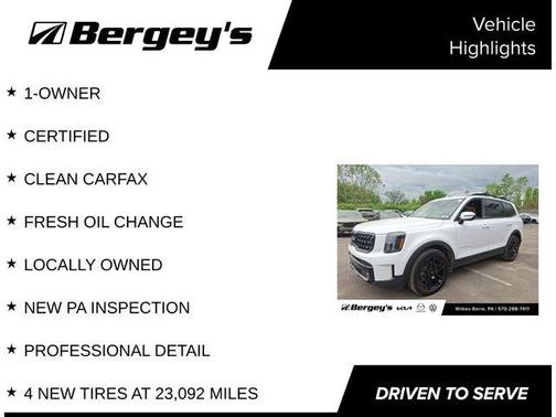 Glacial White Pearl 2024 Kia Telluride SX X-Line