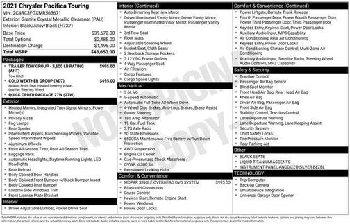 2021 Chrysler Pacifica Touring