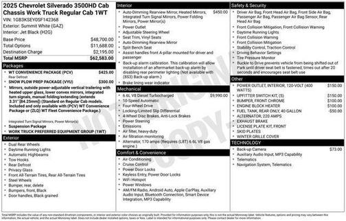 Summit White 2025 Chevrolet Silverado 3500 WT