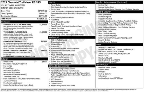 2021 Chevrolet Trailblazer RS