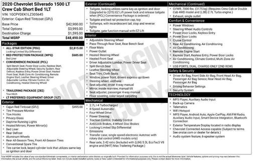Cajun Red Tintcoat 2020 Chevrolet Silverado 1500 LT