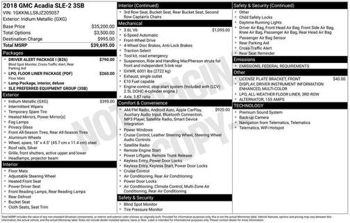 2018 GMC Acadia SLE-2