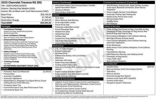 2025 Chevrolet Traverse RS
