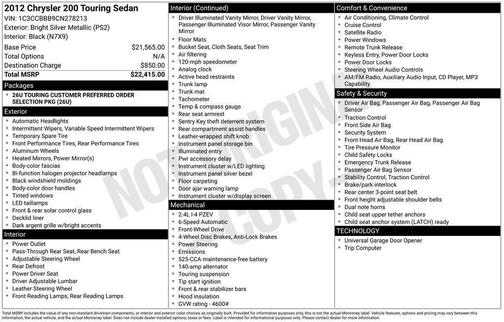 2012 Chrysler 200 Touring
