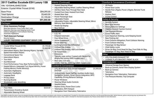 2017 Cadillac Escalade ESV Luxury