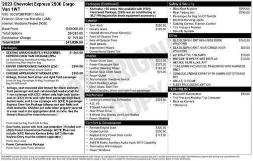 2023 Chevrolet Express 2500 Work Van