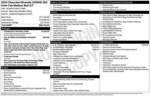 Slate Gray Metallic 2025 Chevrolet Silverado 2500 ZR2