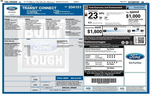Frozen White 2017 Ford Transit Connect XL