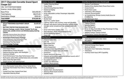 2017 Chevrolet Corvette Grand Sport