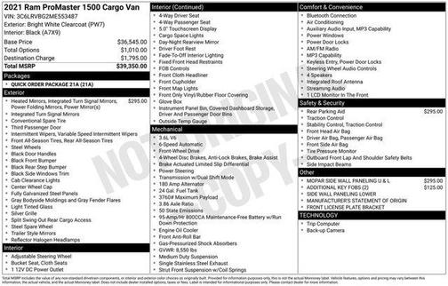 2021 RAM ProMaster 1500 Base