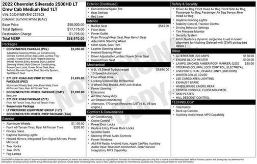 Summit White 2022 Chevrolet Silverado 2500 LT