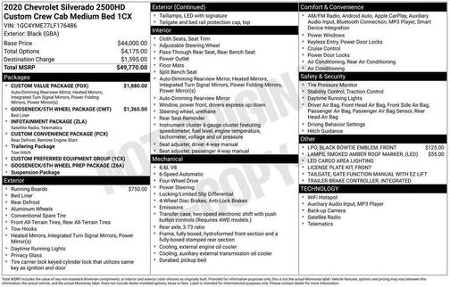 2020 Chevrolet Silverado 2500 Custom