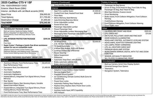 2025 Cadillac CT5-V V-Series